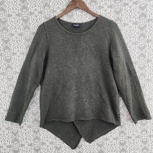 Holebrook Sweden Wool Blend Wrap Black Crewneck Sweater Women's M